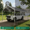 thumbnail image 2 of Sunmthink 10x20FT Heavy Duty Carport,Portable Carport with Height Adjustable & Waterproof UV Resistant&Galvanized Steel Frame, Outdoor Car Canopy Shelter for Vehicle, Truck, Boat,Gray, 2 of 9