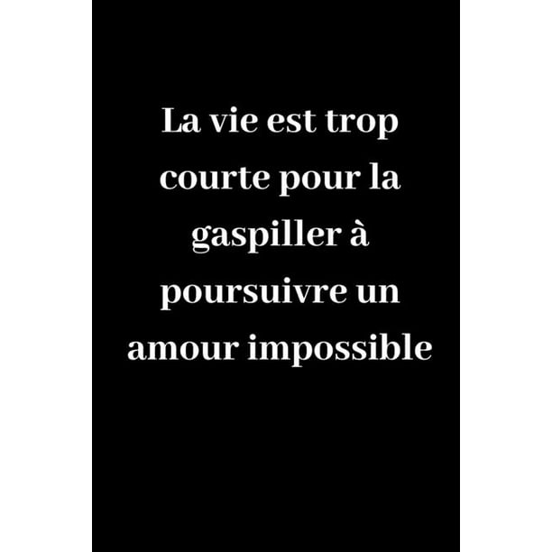 La Vie Est Trop Courte Pour La Gaspiller A Poursuivre Un Amour Impossible Carnet De Notes Ligne Original De 119 Pages Une Belle Idee De Cadeau Pour Vos Amis Paperback Walmart Com