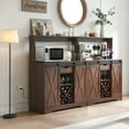 thumbnail image 4 of Farmhouse Coffee Bar Cabinet with Built-in Charging Station, USB Ports, Sliding Barn Doors, 39" Kitchen/Dining Room Hutch, Sideboard Buffet Storage Cabinet for Living Room, 4 of 6