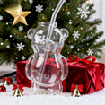 thumbnail image 6 of Viral 11oz Bear Glass Cold Cup, Perfect for Iced Drinks, Cold Brew, and Cocktails, Holiday Cup, Ideal Gift for Christmas and Drink Enthusiasts,(1 Bear Cup with Straw), 6 of 7
