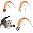 thumbnail image 2 of Pelota interactiva para gatos, pelota saltarina interactiva con plumas, juguetes para gatos y gatitos de interior, 2 of 5