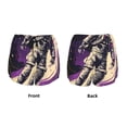 thumbnail image 5 of Lsque Astronaut Floating purple Space Printed Women's Running Shorts with Liner Pockets,Elastic Quick Dry Workout Athletic Gym Yoga Shorts,Womens High Waist Shorts-X-Large, 5 of 9