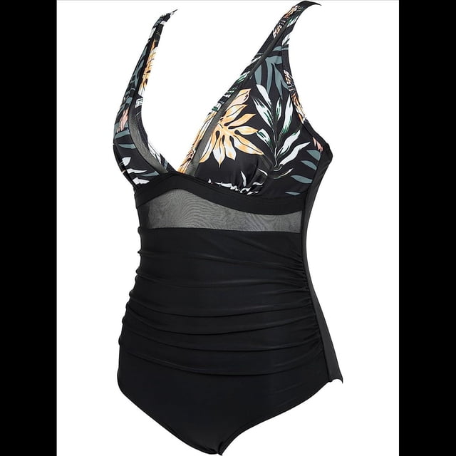 Traje de Baño de con Control de Abdomen para Mujer, Push Up, Cintura Alta. Melocotón XXL