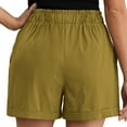 thumbnail image 4 of Sweat Shorts Women, Audhol Womens Casual Wide Leg Shorts Drawstring Elastic Waist Summer Trendy Trouser Short with Pockets Cotton Shorts for Woman Khaki L, 4 of 5