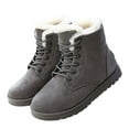 thumbnail image 3 of Gyexs Womens Snow Boots Warm Cotton Furry Lined Winter Shoes Lace Up Comfortable Ankle Platform Boots Outdoor, Grey, Size 7.5, 3 of 5