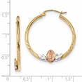 thumbnail image 2 of Beautiful 14K Tri-color Guadalupe Hoop Earrings, 2 of 2