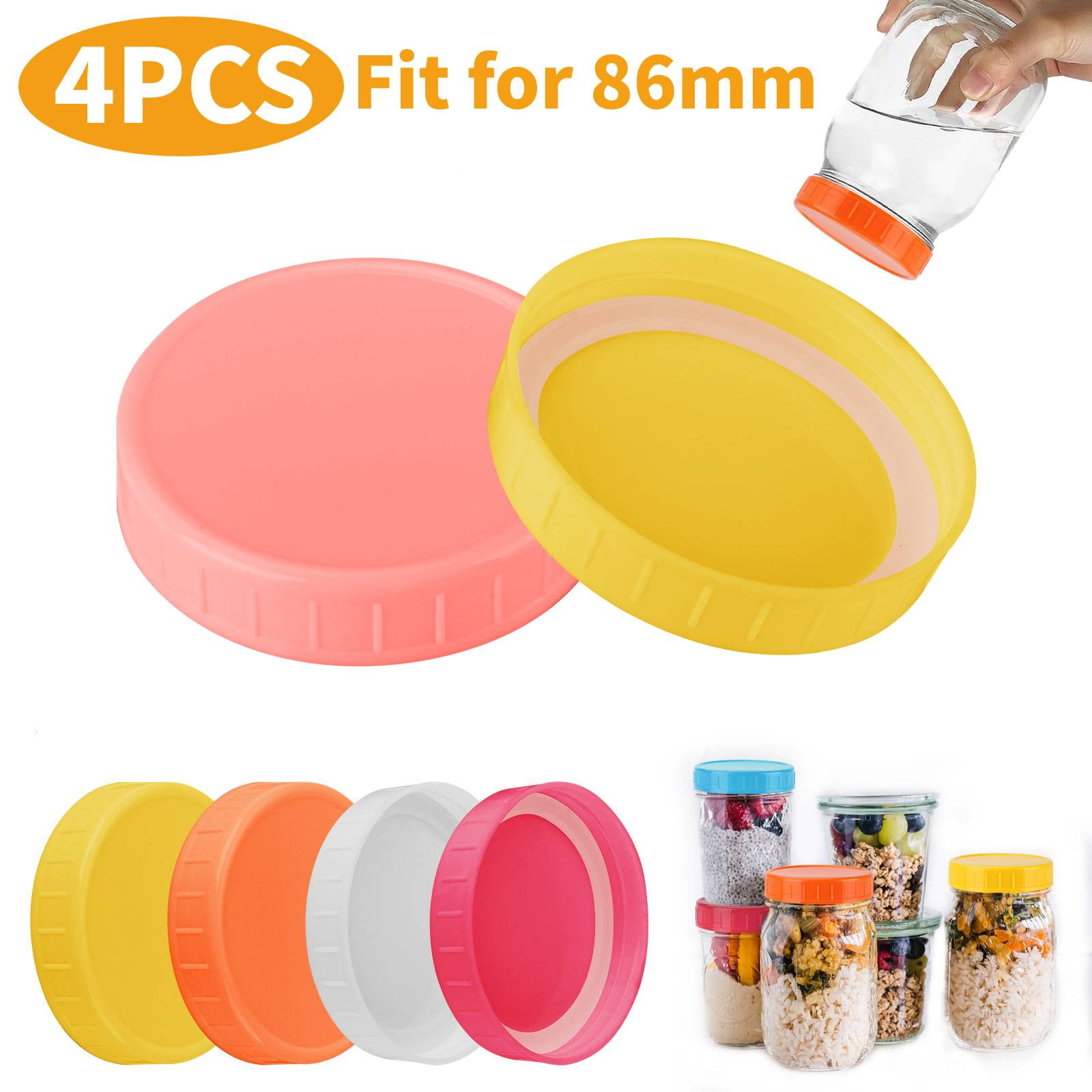 Canning 8 Count WideMouth Reusable Plastic Lids for Canning Jars 3.62