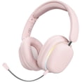 thumbnail image 6 of Wireless Bluetooth Headphones, Foldable Over-Ear Headset with Micphone, Stereo Sound Gaming Headphones, Noise Cancelling Headset with RGB Light, Bluetooth Earphones for Travel, Home Office Pink, 6 of 9