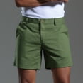 thumbnail image 6 of Men Shorts Solid Fashion Button Zipper Sports Elastic Mid-waist Lace-up Shorts Casual Shorts for Men Green L, 6 of 7