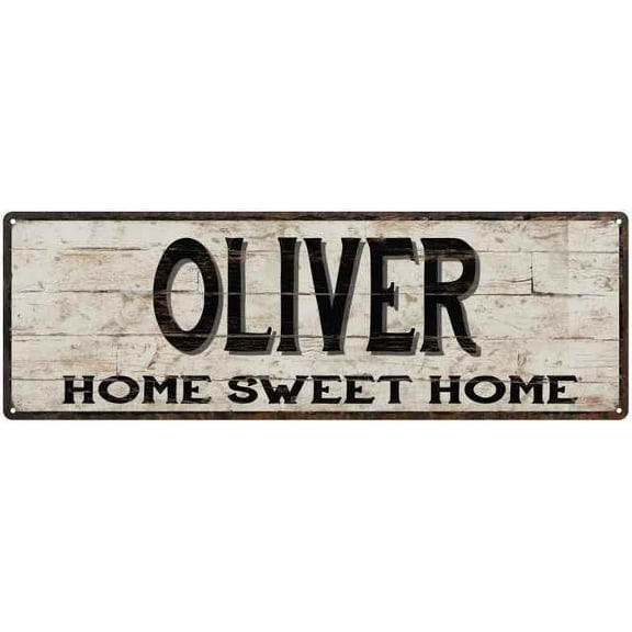 OLIVER Rustic Home Sweet Home Sign Gift 6x18 Metal Decor 206180084248