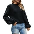 thumbnail image 2 of BONIXOOM Fall Sweaters For Women 2023 Modern Fit Sweater Pullover Casual Crew Neck Cardigan Sweater Black M(US:6), 2 of 8