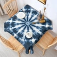 thumbnail image 2 of Blue Tie Dye Starburst Pattern Square Tablecloth,Waterproof Square Table Cover,Wipeable Spillproof Washable Table Cover for Home Kitchen Party Decor 42"X42"(107x107cm), 2 of 6