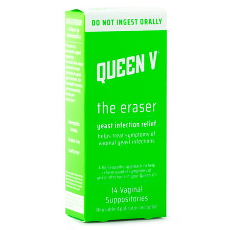 Queen V The Eraser Vaginal Suppository for Yeast Infections & Vaginal Discomfort 14 (Best Treatment For Gum Infection)