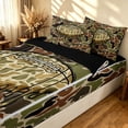 thumbnail image 3 of meiyoeat Camouflage Basketball Zipper Full Size Comforter Sets with Fitted Sheet and 2 Pillowcases for Boys, Dripping Sport Zipper Bedding Set, Green Brown, Black Reversible, 4-Piece, 3 of 7
