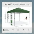 thumbnail image 4 of Alpha Joy 10x10ft Pop-up Canopy Instant Outdoor Canopy Tent Portable Straight Leg Shelter with Roller Bag for Outside, Green, 4 of 8