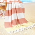 thumbnail image 4 of REGALWOVEN Cotton Beach Towels, Sand Free Quick Dry and Absorbent Swim Towel for Travel, Pool, Yoga, Sports Orange 40' x 72', 4 of 8