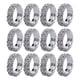 thumbnail image 1 of Anillo de cristal elástico elástico Zulema 12 piezas acero inoxidable para mujeres y hombres, 1 of 8