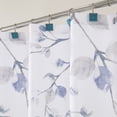 thumbnail image 2 of Uptown Home Navy Blue Leaf Shower Curtain Water Resistant Decorative Sweeping Floral Print Canvas Bathroom Spa Hotel Shower Curtain with Buttonholes (White, 70"x72"), 2 of 5