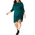 thumbnail image 1 of NY Collection Womens Ruched Sweater Dress, Green, Plus Size, 3X, 1 of 7