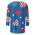 thumbnail image 4 of Utoimkio American Flag T Shirt for Women 3/4 Sleeve Graphic Shirts Crew Neck Red White and Blue Tee Tops Casual Fourth of July Outfits Size S-5XL, 4 of 5