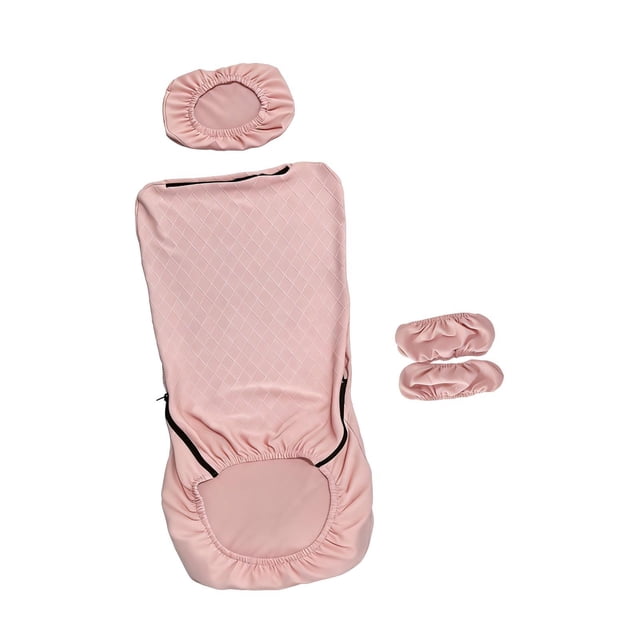 twisto Office Chair Covers Removable Elastic Chair Seat Cover with Headrest Slipcover And Armrest Protector Polyester Yarn Suitable for Home Office Study Spa Pink
