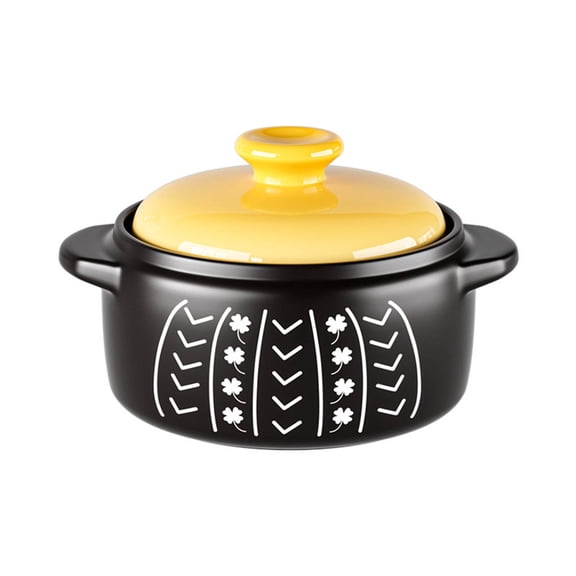 Casserole dish, casserole dish with lid, gas burner-resistant ceramic clay pot, household ceramic casserole dish, used in the home kitchen for soups and stews