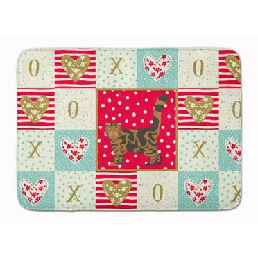 Foldex Exotic Fold 2 Cat Love Machine Washable Memory Foam Mat Red