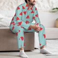 thumbnail image 7 of Naloa Watermelon Men’s Pajamas Set - Long Sleeve Button Down Sleep Shirt and Pajama Bottoms Sleepwear Set-X-Large, 7 of 7