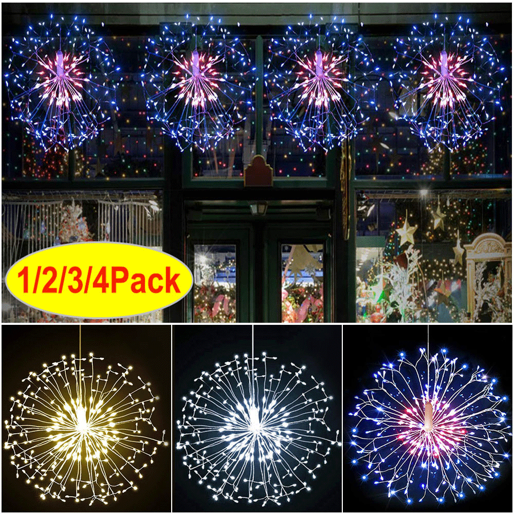 LED Christmas Lights, Firework Lights String Lights, Battery Operated Hanging Lights, Copper