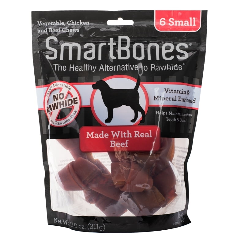 SmartBones Small Beef Bones for Dogs, RawhideFree 6 Pk