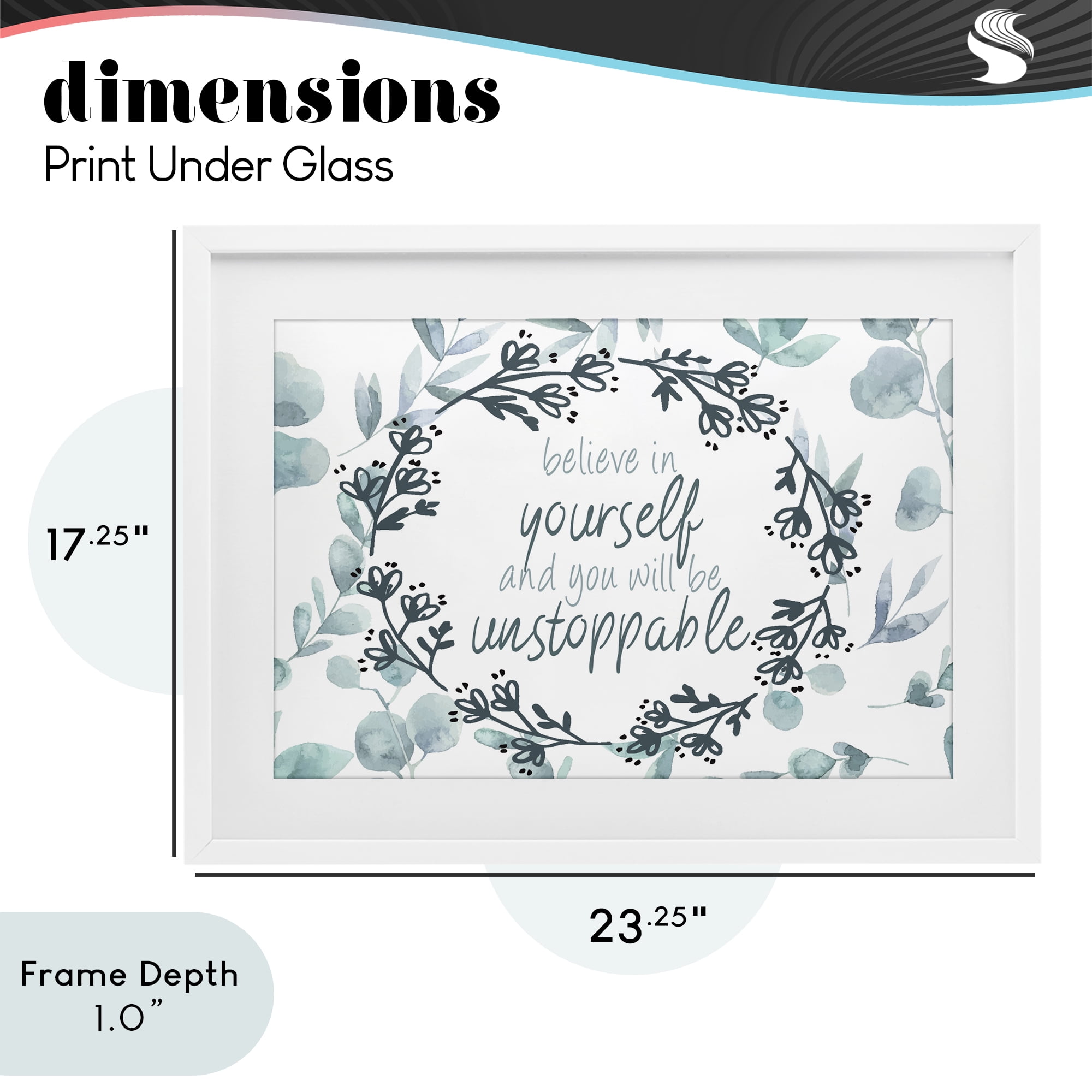 Stupell Industries You Will Be Unstoppable White Framed Print Under Glass, design by Kim Allen
