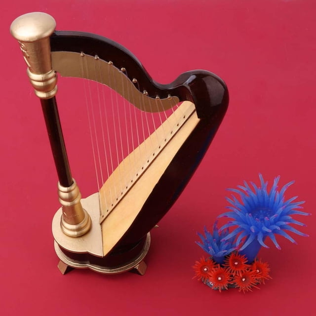 Modèle d'Instrument, Ornements d'Instrument Miniature Modèle de Harpe en Bois Décoration pour la Maison pour Cadeau