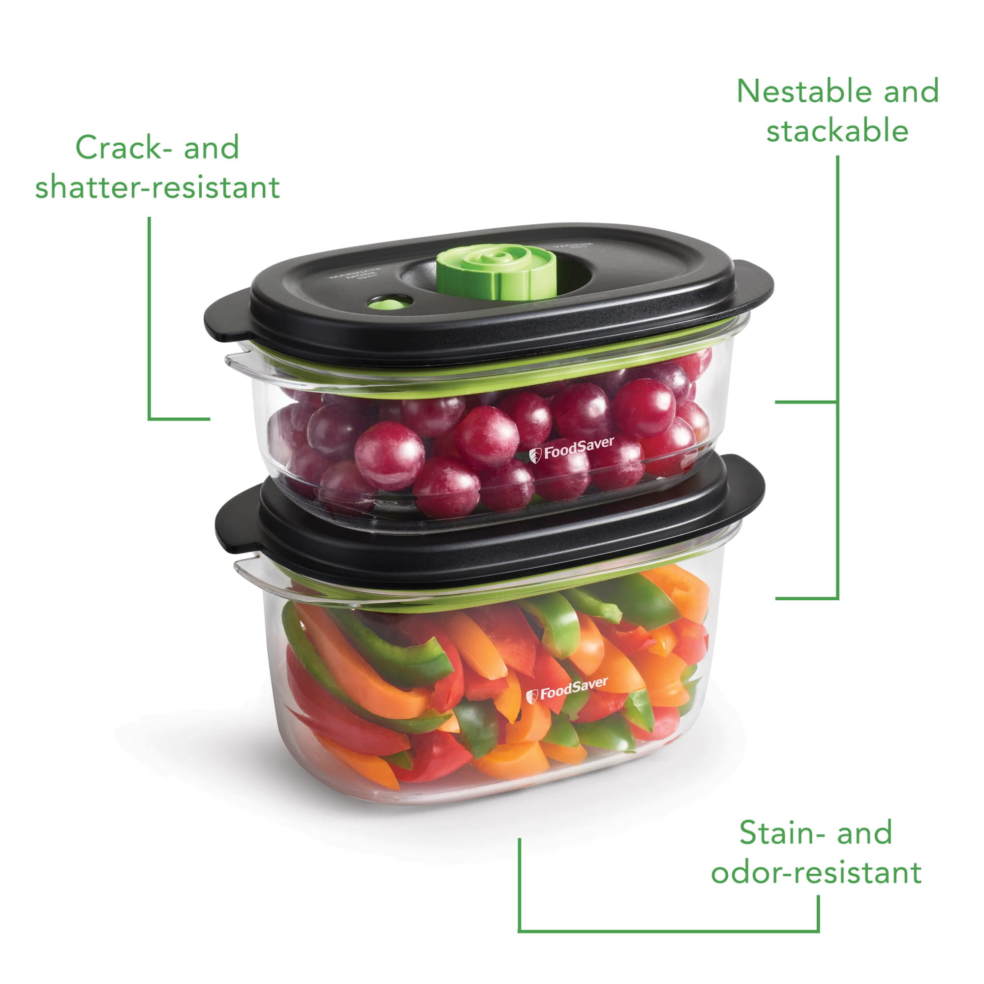 FoodSaver 10 Cup Preserve & Marinate Vacuum Sealer Container for FoodSaver Handheld Vacuum Sealers, BPA-Free Vacuum Sealable Container for Airtight Food Storage & Marinating