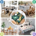 thumbnail image 4 of Teal Gold Marble Pattern Square Tablecloth,Waterproof Square Table Cover,Wipeable Spillproof Washable Table Cover for Home Kitchen Party Decor 52"x52"(132x132cm), 4 of 6