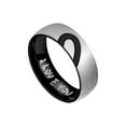 thumbnail image 2 of Bague en Acier Inoxydable Mode Légère Portable Cœur Cadeau Bagues Robustes Simples Imperméables Bijoux Festival 9 Tailles (Love Man 5), 2 of 8