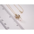 thumbnail image 4 of ORLOV DIAMONDS 14K Yellow Gold Plated 3Ct Pear Cut Pearl Bow Tie Dangle Charm Pendant Free Chain, 4 of 5