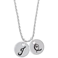 thumbnail image 1 of Delight Jewelry Silvertone Large Script Letter - J - 3/4'' Disc - Silvertone Script Initial Disc - Q - Charm Necklace, 20"+3", 1 of 4