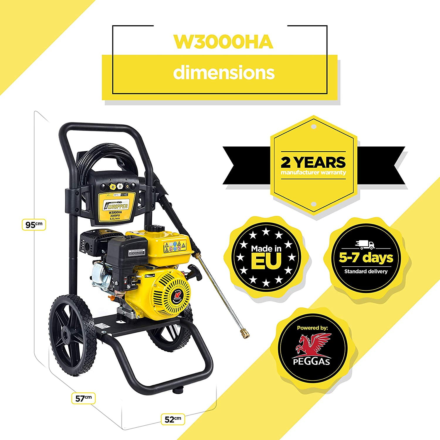 3200 PSI Pressure Washer 2.8 GPM Gas Pressure Washer 196CC