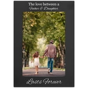 The Love Between A Father & Daughter Engraved Anodized Aluminum Hanging/Tabletop Personlized Group Family Photo Picture Frame
