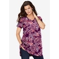 thumbnail image 2 of Roaman's Women's Plus Size Ultimate Cotton V-Neck Short Sleeve Tunic, 2 of 6