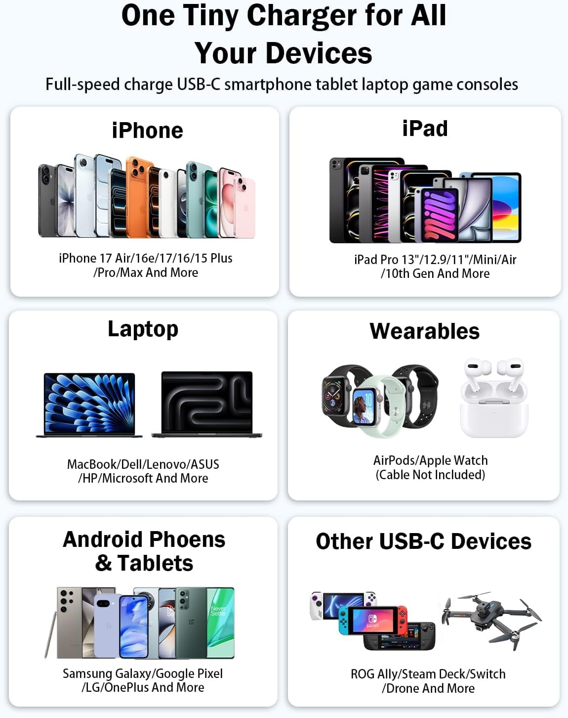 iPhone 17 16 15 Charger Fast Charging,2-Pack 40W GaN III USB C Charger Block & 60W [10ft Woven] USB C Cable, PD3.0 PPS for iPhone 17/16/15 Pro Max,Samsung Galaxy S25,iPad,MacBook,AirPods,Pixel,Switch