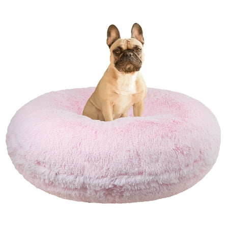UPC: 0616043407739 | Bessie and Barnie Signature Bubble Gum Luxury Shag Extra Plush Faux Fur Bagel Pet/ Dog Bed