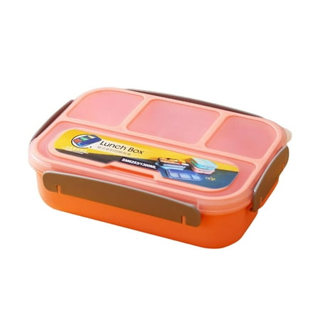 Reusable Lunch Box Fruits Storage Box 4 Compartments with Sealed Lid
