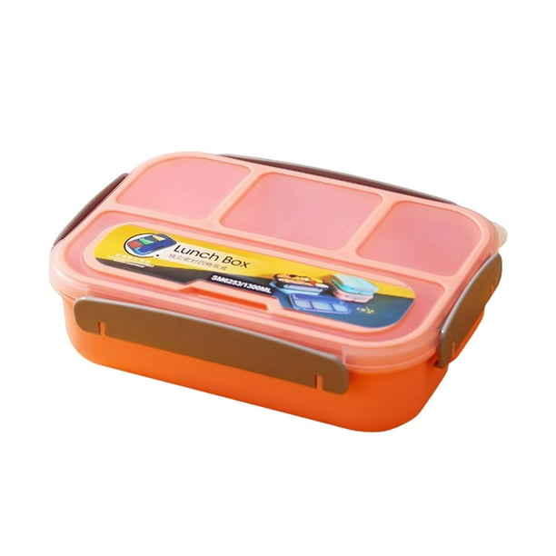 Fiambrera portátil Macarena Bento Lunch Box 4 compartimentos Caja de almacenamiento de frutas Rosado