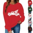 thumbnail image 6 of qucoqpe Women's Christmas Crewneck Sweatshirt Trendy Long Sleeve Holiday Graphic Print Pullover Top, 6 of 6
