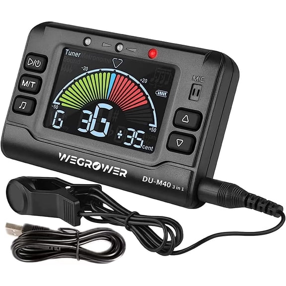 Metronome Tuner, Rechargeable 3 In 1 Digital Metronome Tuner Tone Generator for Guitar, Bass, Violin, Ukulele and Chromatic,Clarinet, Trumpet, Flute, Tuners for All Instruments