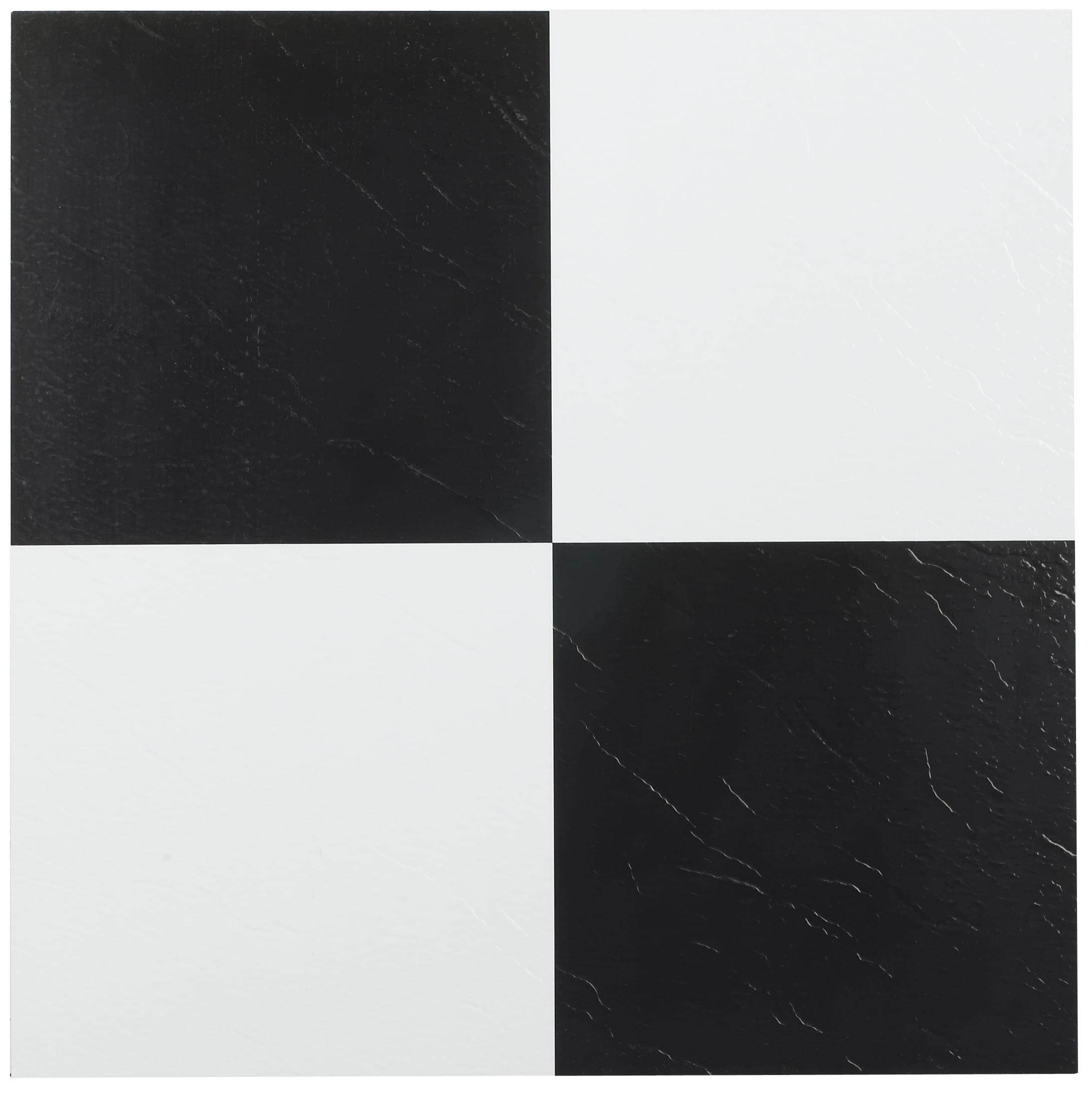 Achim Black and White Vinyl 12'' x 12'' Floor Tiles 20 sq ft Achim Black and White Vinyl 12'' x 12'' Floor Tiles 20 sq ft