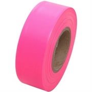 Tape Planet Flagging Tape 1-3/16 inch x 150 ft Non-Adhesive Plastic Ribbon, Fluorescent Pink