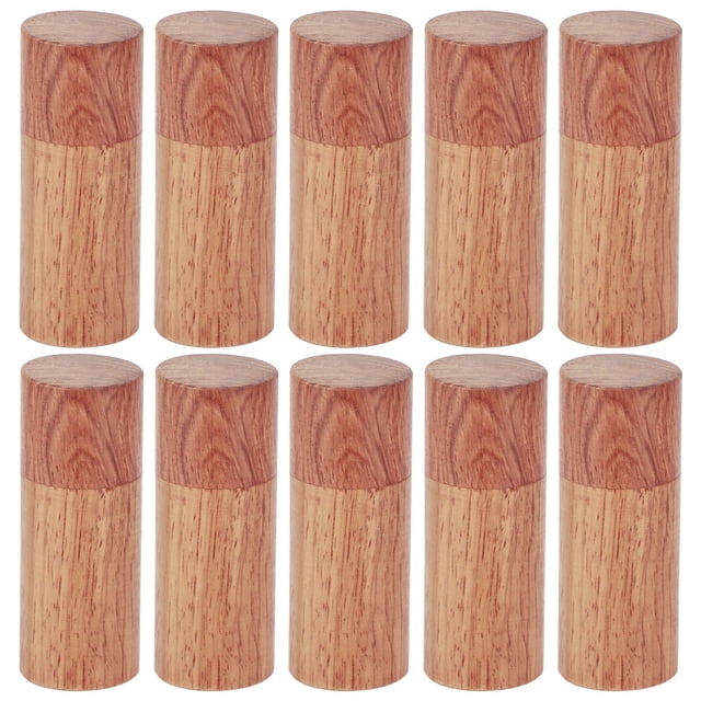 10Pcs Wooden Essential Oil Cylinder Box Storage Bottle Container Travelling Carrier Case2.5cm Outer Diameter