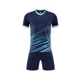 thumbnail image 6 of CYRBOKO Athletic Outfit Sets for Boys, Summer Short Sleeve Training Elastic Waist Soccer Jersey Sets Navy Size 11-12 T, 6 of 6